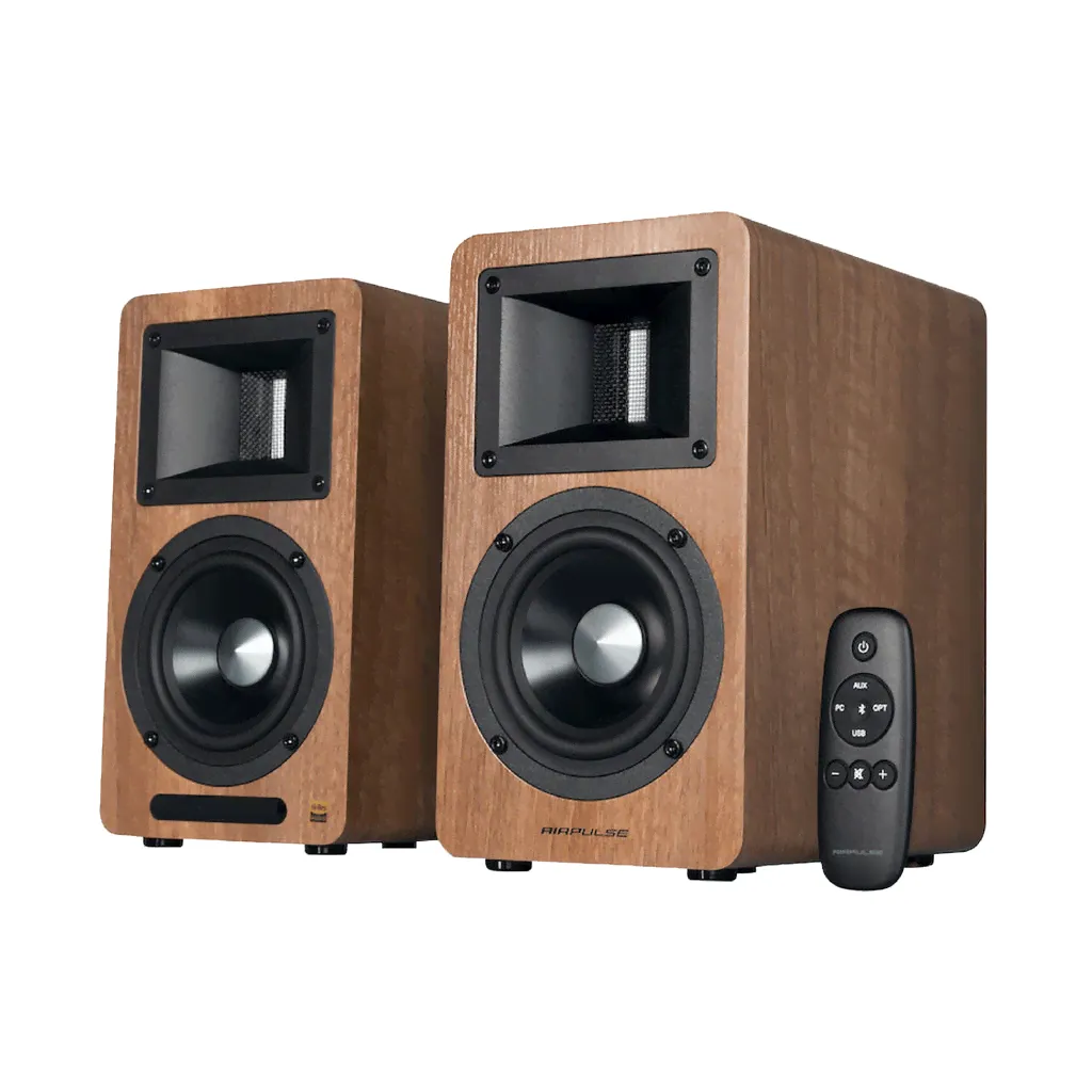 Edifier: Airpulse A80 Powered Speakers w/ Bluetooth - Wood Brown