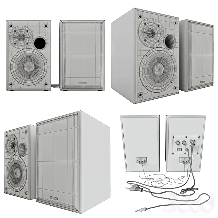 Speakers 2.0 Edifier R1100 - Аудиотехника - 3D модель-0