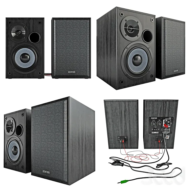 Speakers 2.0 Edifier R1100 - Аудиотехника - 3D модель-1
